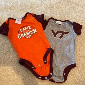 Two Virginia Tech Onesies 3-6 mos
